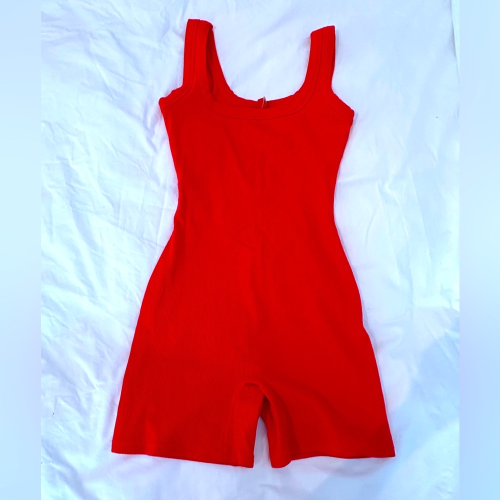 SKIMS cherry red romper size S